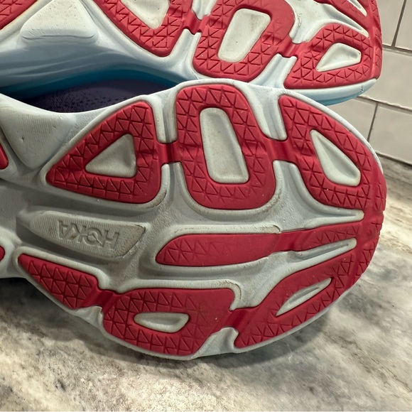 Hoka Bondi 8 Lavender Teal and White Athletic Shoes Walking and Running Shoes - Picture 9 of 10